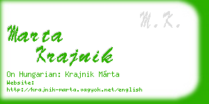 marta krajnik business card
