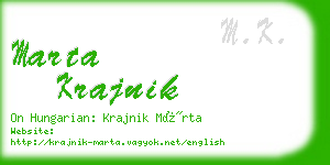 marta krajnik business card